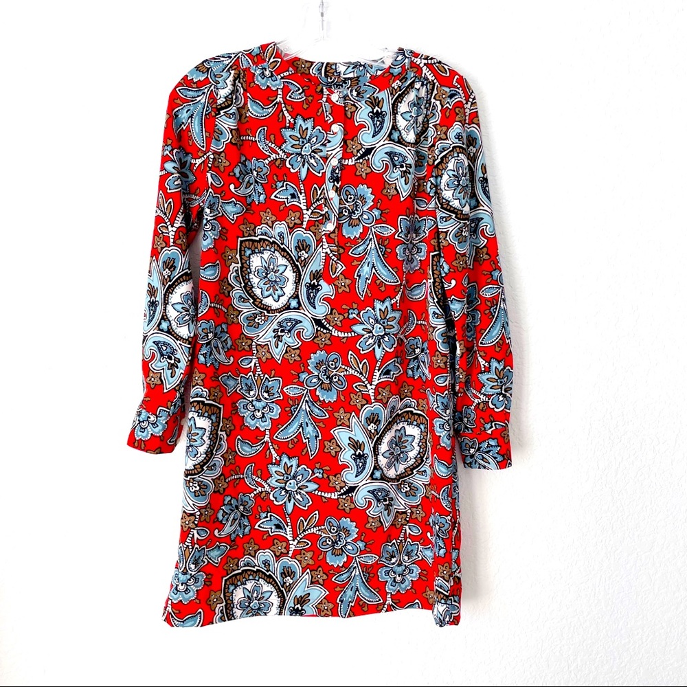 Loft mini floral red printed dress